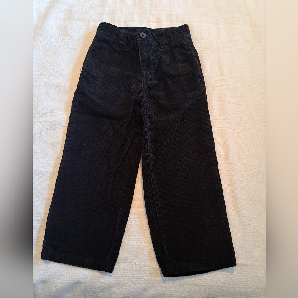 Gymboree boys size 4 black corduroy pants, adjustable waist, VGUC